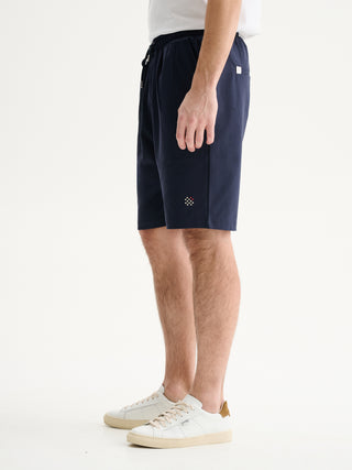 BERMUDA IN PUNTO MILANO CON COULISSE - BLU