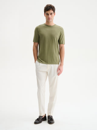 MAGLIA GIROCOLLO A MANICHE CORTE FINEZZA 16 - SALVIA