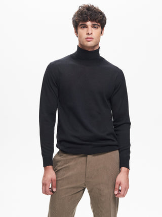 Maglia Dolcevita Uomo  Basic Nero  QB24