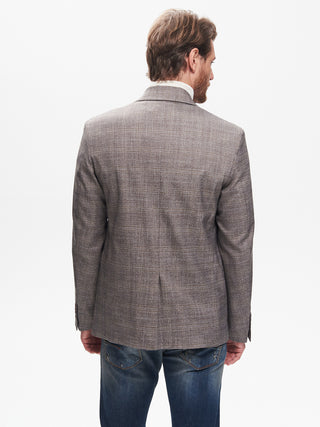 Giacca Due Bottoni Uomo Check Cammello QB24
