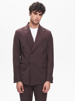 Giacca Doppiopetto Uomo Poliviscosa Moro  QB24