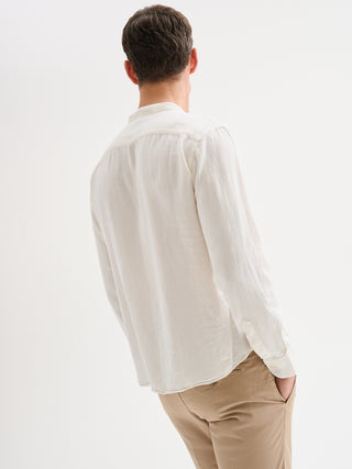 Camicia Uomo in Lino Collo alla Coreana QB24