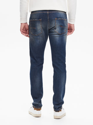 Jeans Slim-Fit Uomo Used Blu QB24