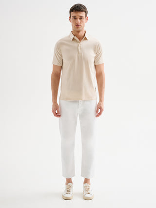 Polo Uomo Cotone e Modal Beige QB24