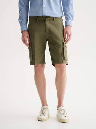 BERMUDA CARGO REGULAR FIT IN GABARDINA - SALVIA