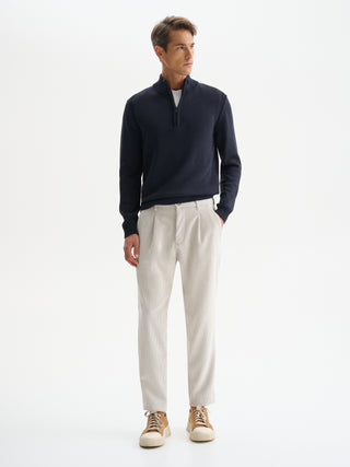 PANTALONI REGULAR-FIT IN VELLUTO FLUIDO A COSTE