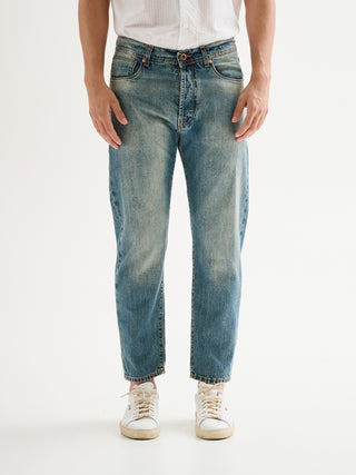 Jeans Uomo Denim Regular-Fit Cropped Used QB24