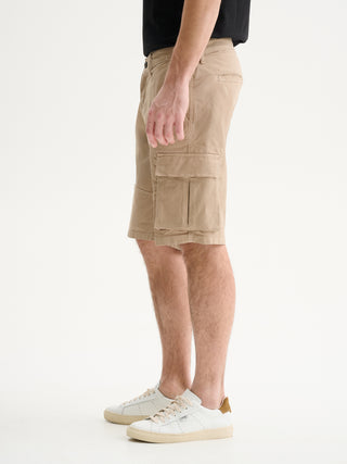 BERMUDA CARGO REGULAR FIT IN GABARDINA - SABBIA
