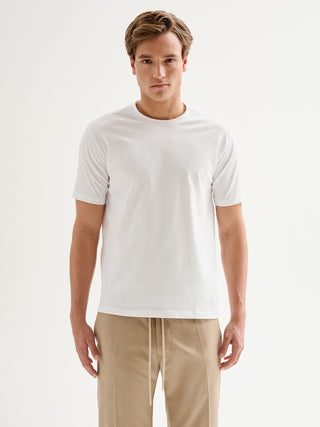 T-shirt Uomo Girocollo Piquet Bianca QB24