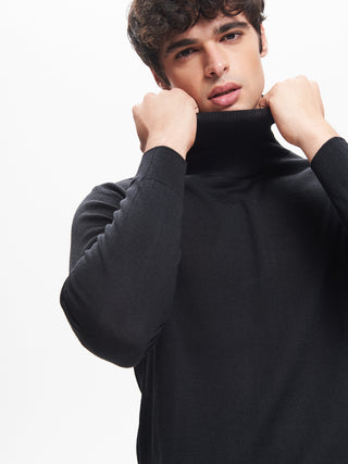 Maglia Dolcevita Uomo  Basic Nero  QB24