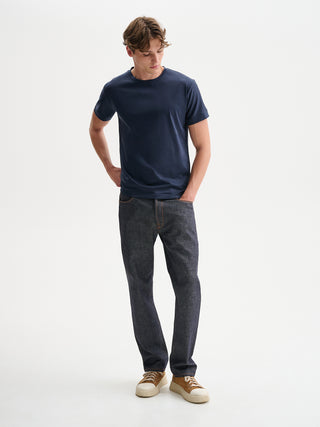 T-SHIRT GIROCOLLO MANICHE CORTE IN COTONE E MODAL