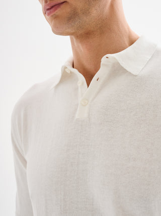 Polo Uomo in Maglia Basic Cotone Crepe Bianca QB24