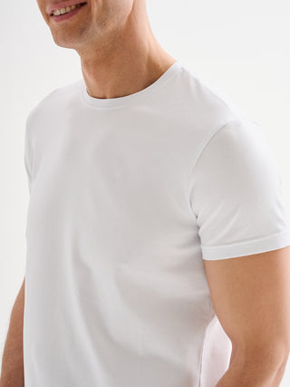 T-shirt Uomo Girocollo Maniche Corte Bianca QB24