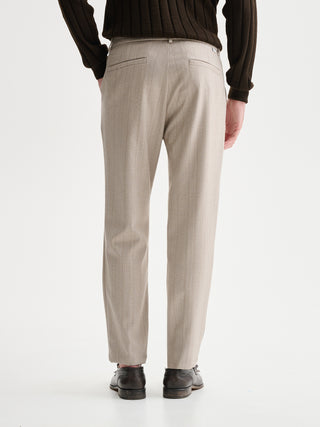 PANTALONI REGULAR-FIT CON PINCES E FANTASIA TON SUR TON