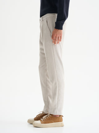 PANTALONI REGULAR-FIT IN VELLUTO FLUIDO A COSTE