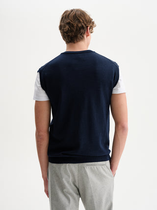 GILET IN MAGLIA BASIC CON SCOLLO A V