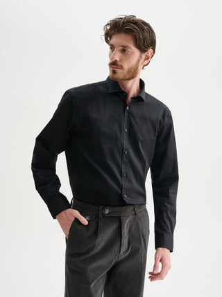 CAMICIA IN POPELINE CON COLLO ALLA FRANCESE