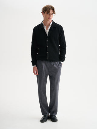 PANTALONI LOOSE-FIT MELANGE CON PINCES