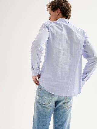 Camicia Uomo Righe Collo alla Francese QB24