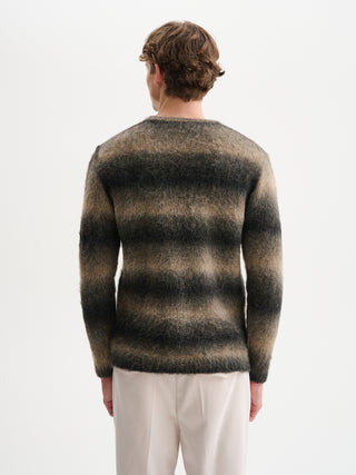 MAGLIA GIROCOLLO GARZATA CON EFFETTO DEGRADE'
