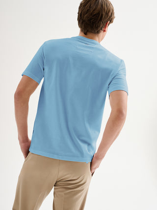 T-shirt Uomo Girocollo Piquet Azzurra QB24