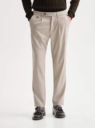 PANTALONI REGULAR-FIT CON PINCES E FANTASIA TON SUR TON