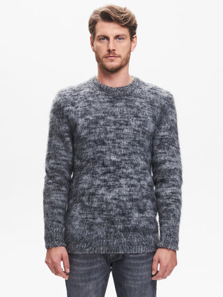 Maglia Girocollo Uomo Garzata Nero QB24