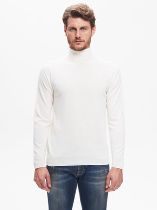 Maglia Dolcevita Uomo Basic Avorio QB24