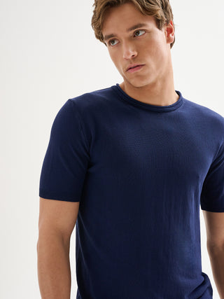 Maglia Uomo Girocollo Maniche Corte Blu QB24