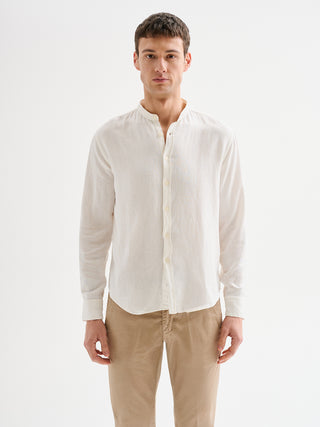 Camicia Uomo in Lino Collo alla Coreana QB24