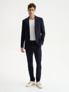 GIACCA MONOPETTO SLIM FIT DUE BOTTONI DA COMPLETO IN PUNTO MILANO - BLU