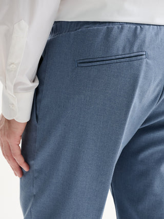 PANTALONI JOGGER REGULAR FIT CON COULISSE IN POLIVISCOSA - BLU INDACO