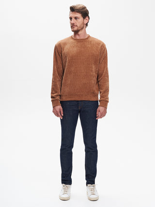 Felpa Girocollo Uomo in Ciniglia Cammello QB24