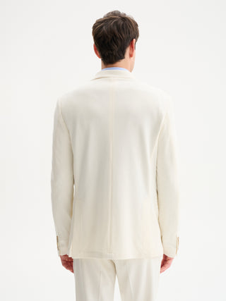 GIACCA MONOPETTO SLIM FIT DUE BOTTONI DA COMPLETO IN PUNTO MILANO - AVORIO