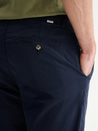 PANTALONI CHINO SLIM FIT IN GABARDINA DI COTONE - BLU