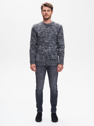 Maglia Girocollo Uomo Garzata Nero QB24