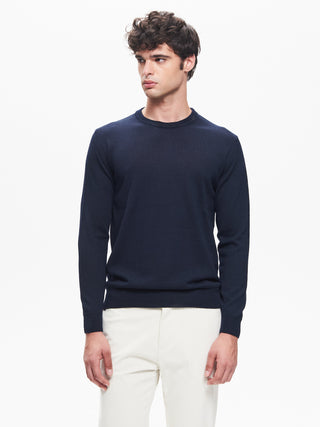 Maglia Girocollo Uomo Basic Blu  QB24