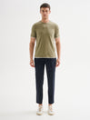 T-shirt Uomo Profili a Contrasto Verde Salvia QB24