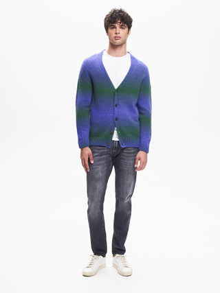 Cardigan Uomo effetto Degradè Verde QB24