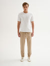 T-shirt Uomo Girocollo Piquet Bianca QB24