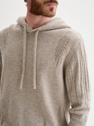 MAGLIA CON CAPPUCCIO E ORIGINALE MOTIVO A COSTE