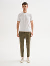 T-shirt Uomo Profili a Contrasto Bianca QB24