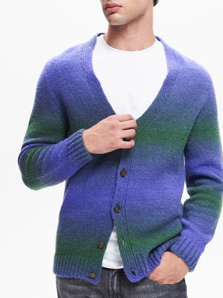Cardigan Uomo effetto Degradè Verde QB24