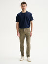 PANTALONI CHINO SLIM FIT IN GABARDINA DI COTONE - SALVIA