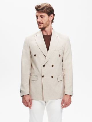 Giacca Doppiopetto Uomo Sabbia QB24