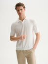 POLO IN MAGLIA BASIC IN COTONE CREPE - BIANCO