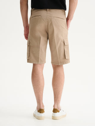 BERMUDA CARGO REGULAR FIT IN GABARDINA - SABBIA