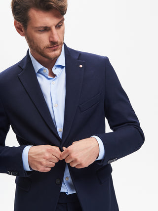 Giacca Due Bottoni Uomo Punto Milano Blu QB24