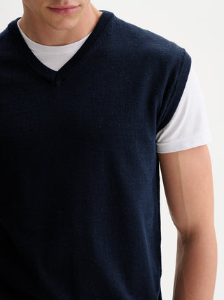 GILET IN MAGLIA BASIC CON SCOLLO A V