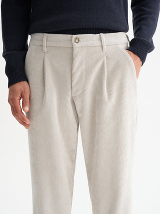 PANTALONI REGULAR-FIT IN VELLUTO FLUIDO A COSTE